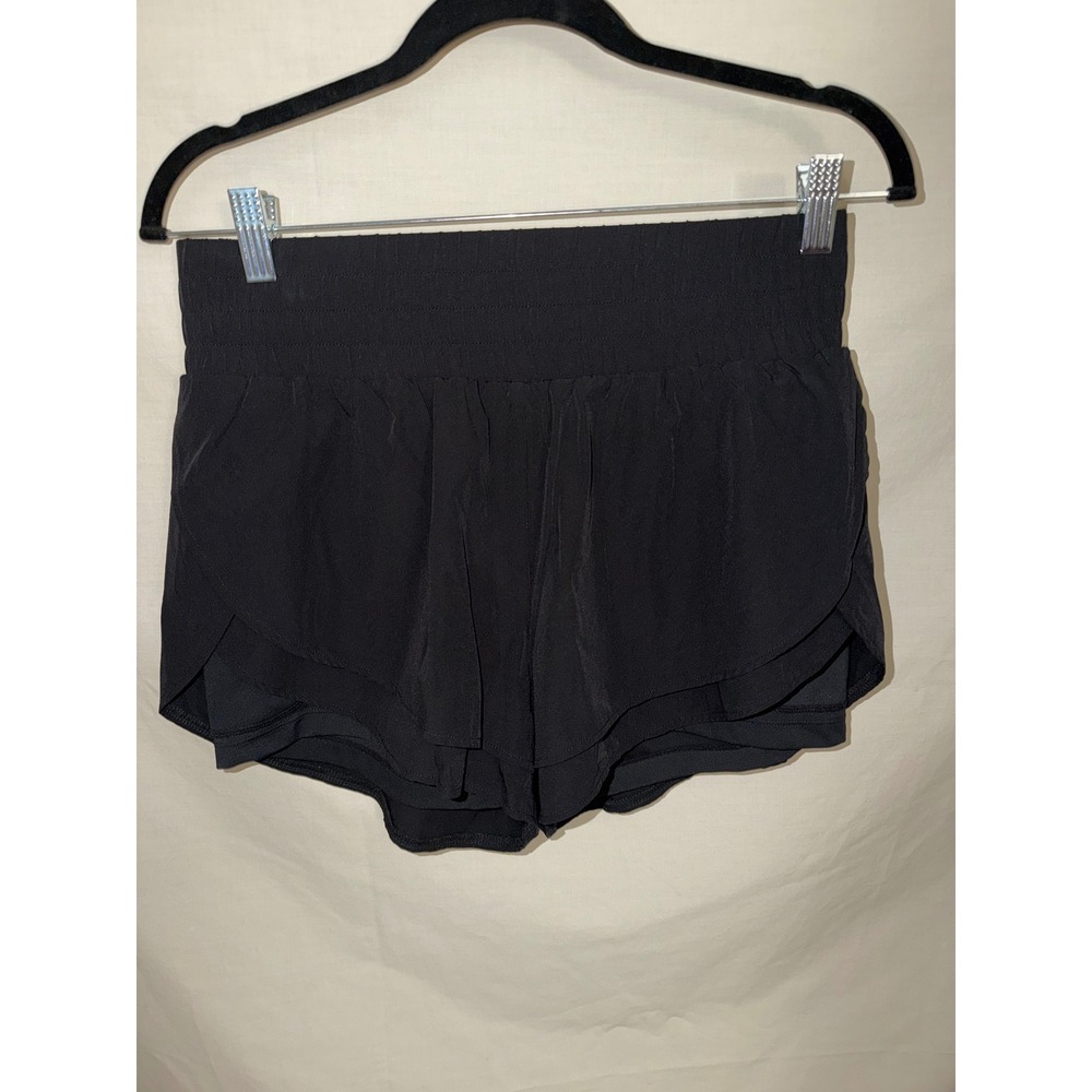 Baleaf Black 2-in-1 Running Shorts Women Medium High Waist Athletic Flowy Shorts